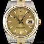 Rolex Steel  Gold Champagne Baton Dial Datejust Gents 11