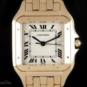 Cartier Panthere Gents 18k Yellow Gold Silver Roman Dial W W25014B9 814601