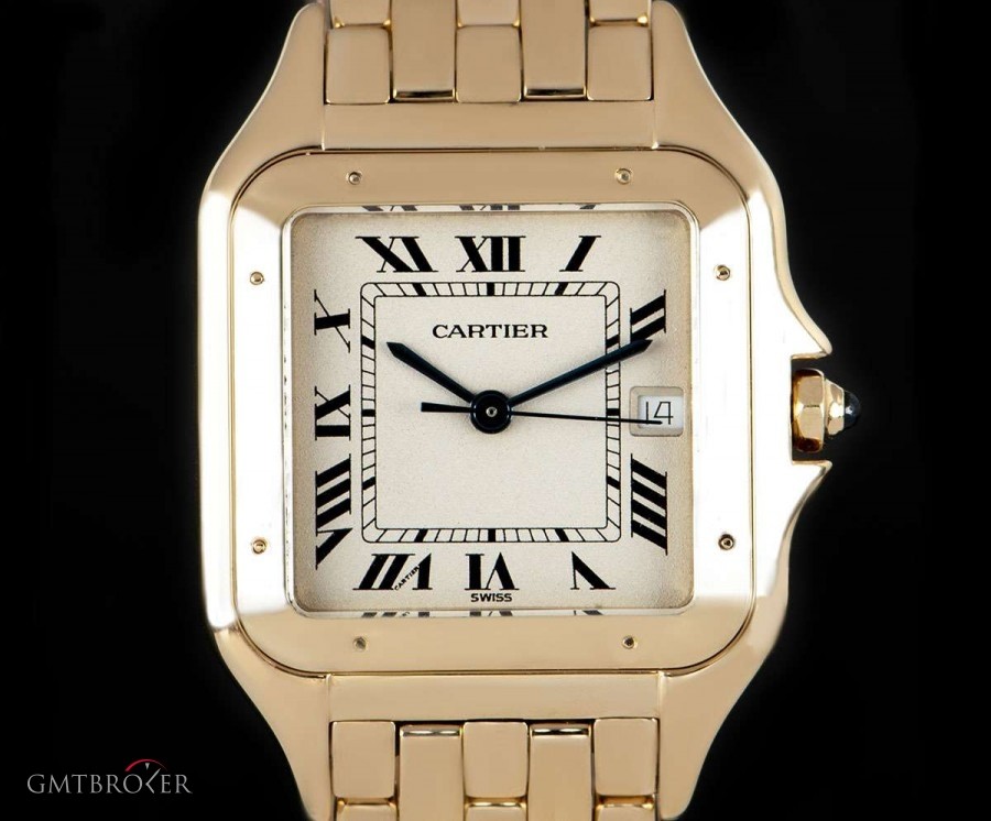 Cartier Panthere Gents 18k Yellow Gold Silver Roman Dial W W25014B9 814601