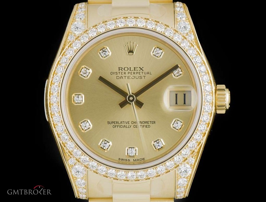 Rolex Unworn Datejust Mid-Size 18k Yellow Gold Champagne 178158 771506