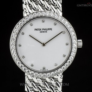 Patek Philippe 18k WG Diamond Dial  Bezel Calatrava Wristwatch 50 5006/17 221119
