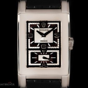 Rolex Unworn Cellini Prince NOS Gents 18k White Gold Bla 5443/9 824891