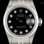 Rolex Datejust Ladies Stainless Steel Black Diamond Dial