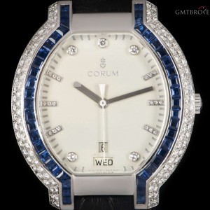 Corum Diamond  Sapphire Set Gents Dress Watch 18k White 90.253.59 820622