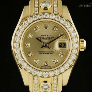 Rolex Datejust Pearlmaster Diamond Set 18k Yellow Gold C 80298 767188
