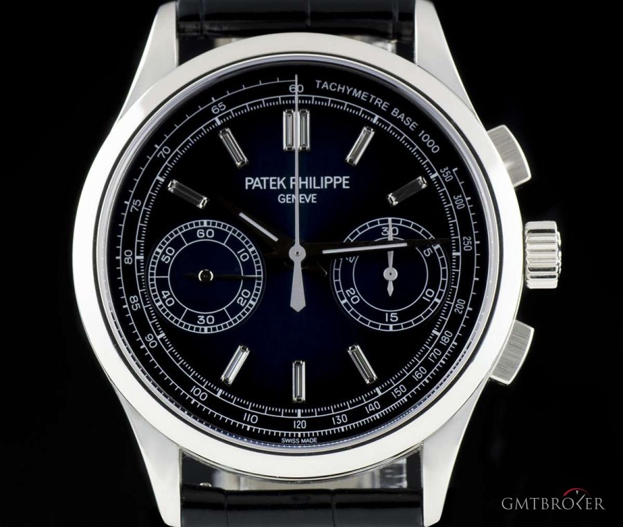 Patek Philippe Chronograph Gents Platinum Blue Sunburst Diamond D 5170P-001 845773