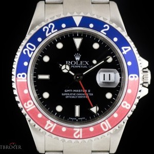 Rolex Stainless Steel Black Dial Pepsi Bezel GMT-Master 16710 798342