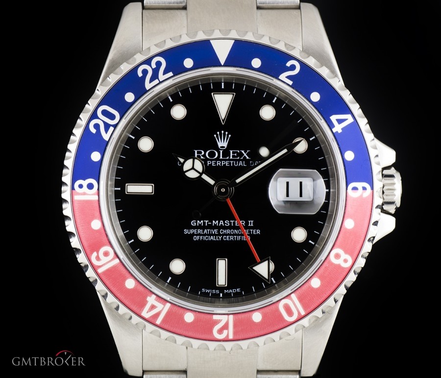 Rolex Stainless Steel Black Dial Pepsi Bezel GMT-Master 16710 798342