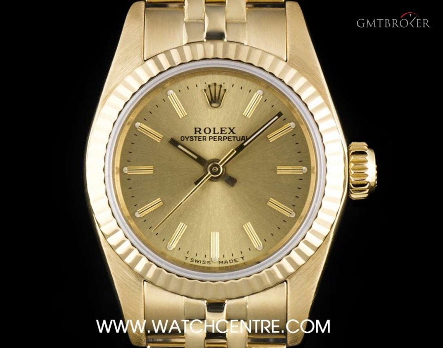 Rolex 18k Yellow Gold Champagne Baton Dial Non-Date Ladi 67198 745077