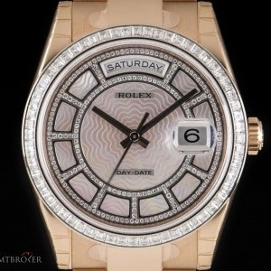 Rolex Unworn Day-Date 18k Rose Gold Pink Mother Of Pearl 118395BR 810593