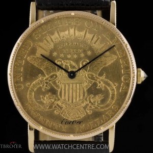 Corum 18k YG Very Rare 20 Dollar Coin Gents Wristwatch R nessuna 592991