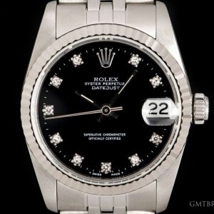 Rolex Datejust Mid-Size Stainless Steel Black Diamond Di 89274 828554
