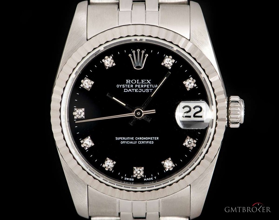 Rolex Datejust Mid-Size Stainless Steel Black Diamond Di 89274 828554