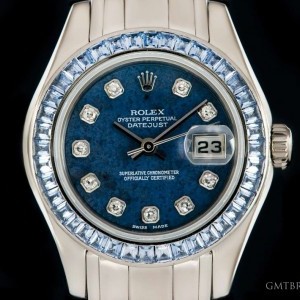 Rolex Pearlmaster Datejust Ladies 18k White Gold Sodalit 80309 824063
