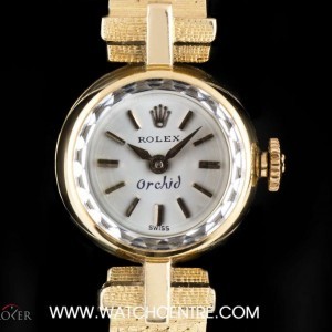 Rolex 18k Rose Gold Silver Dial Orchid Vintage Ladies Wr nessuna 757039