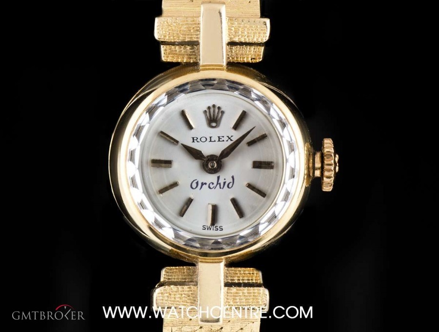 Rolex 18k Rose Gold Silver Dial Orchid Vintage Ladies Wr nessuna 757039