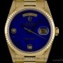 Rolex 18k YG OP Rare Lapis Lazuli Diamond Dial Day-Date