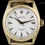 Rolex 14k Yellow Gold Oyster Perpetual Silver Dial Bubbl