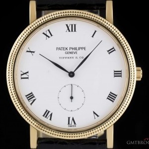 Patek Philippe Calatrava 18k Yellow Gold Double Name Tiffany  Co 3919J 798534
