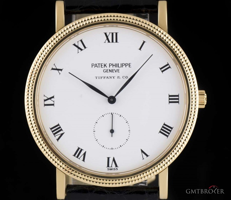 Patek Philippe Calatrava 18k Yellow Gold Double Name Tiffany  Co 3919J 798534