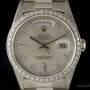 Rolex Day-Date Gents Platinum Silver Diamond Dial BP 183