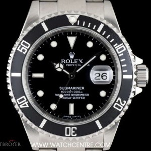 Rolex Stainless Steel Black Dial Submariner Date Gents W 16610 739359