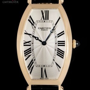 Cartier Tonneau XL Gents 18k Rose Gold Silver Guilloche Di W1546251 828119