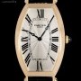 Cartier Tonneau XL Gents 18k Rose Gold Silver Guilloche Di