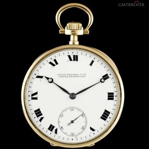 Patek Philippe Open Face Pocket Watch 18k Yellow Gold White Roman nessuna 767743
