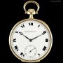 Patek Philippe Open Face Pocket Watch 18k Yellow Gold White Roman