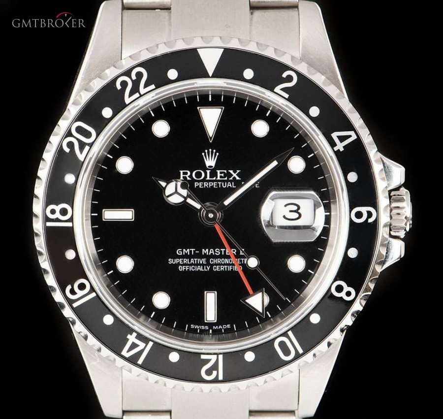 Rolex GMT-Master II Gents Stainless Steel Black Rectangu 16710 813746
