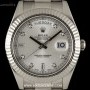 Rolex 18k White Gold OP Silver Diamond Dial Day-Date II