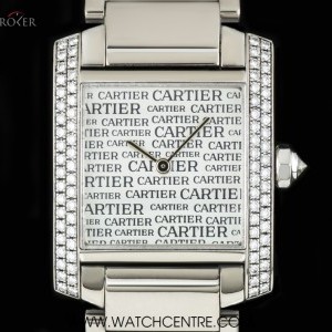 Cartier 18k WG Silver Boutique Dial Tank Francaise Mid-Siz WE1018S3 239963