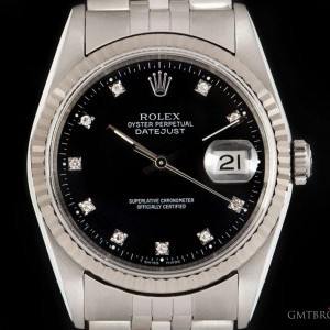 Rolex Datejust Gents Stainless Steel Black Diamond Dial 16234 831323