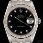 Rolex Datejust Gents Stainless Steel Black Diamond Dial