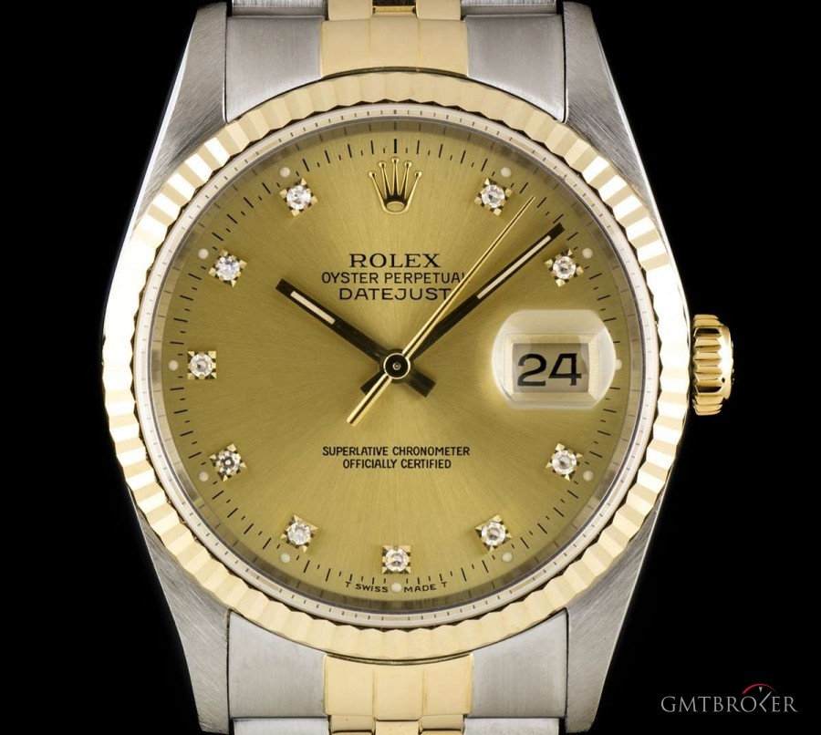 Rolex Datejust Gents Stainless Steel  18k Yellow Gold Ch 16233 822095