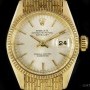 Rolex Datejust Vintage Ladies 18k Yellow Gold Silver Dia