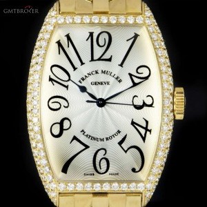 Franck Muller Cintree Curvex 18k Yellow Gold Silver Dial Diamond 5850SCMD 820502