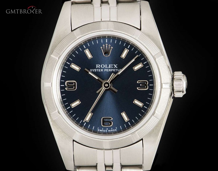 Rolex Oyster Perpetual Ladies Stainless Steel Blue Dial 76030 829790