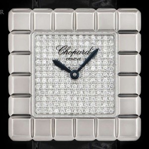 Chopard Ice Cube Ladies 18k White Gold Pave Diamond Dial 1 12/7407 830153