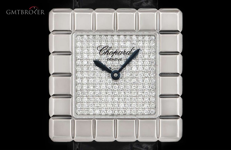 Chopard Ice Cube Ladies 18k White Gold Pave Diamond Dial 1 12/7407 830153