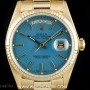 Rolex 18k Yellow Gold Very Rare Turquoise Stella Dial Vi