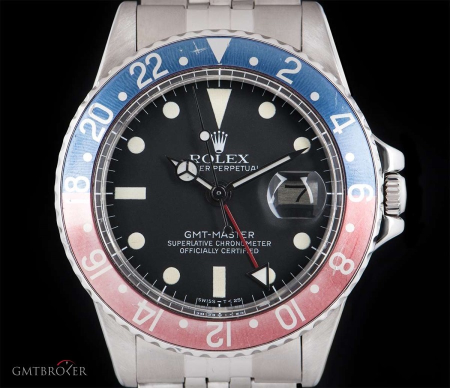 Rolex GMT-Master Vintage Gents Stainless Steel Matte Bla 1675 850892