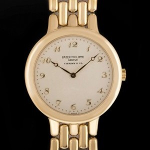 Patek Philippe Calatrava 18k Yellow Gold Double Name Tiffany  Co 3915J 813905