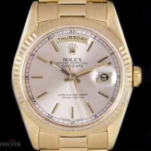 Rolex Day-Date Gents 18k Yellow Gold Silver Dial BP 1823 18238 834067