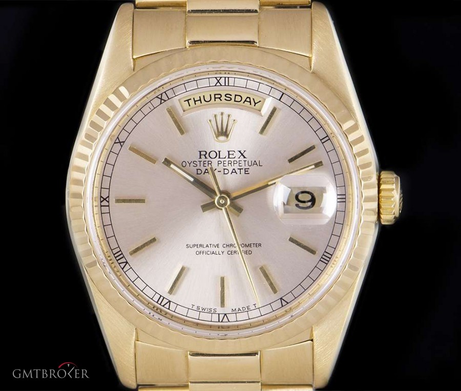 Rolex Day-Date Gents 18k Yellow Gold Silver Dial BP 1823 18238 834067