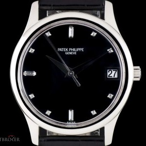Patek Philippe Calatrava Gents Platinum Rare Black Diamond Dial 3 3998 767705
