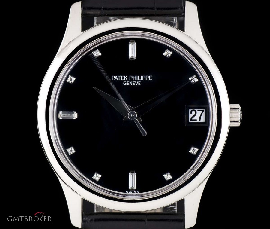 Patek Philippe Calatrava Gents Platinum Rare Black Diamond Dial 3 3998 767705