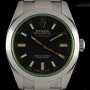 Rolex Milgauss Gents Stainless Steel Black Dial Green Gl