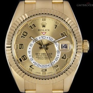 Rolex Sky-Dweller Gents 18k Yellow Gold Champagne Dial 3 326938 834535